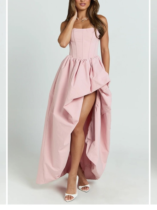 Showpo. Dresses & Skirts - Showpo Seraphina Maxi Dress - Strapless Asymmetrical Bubble Hem Dress in Pink